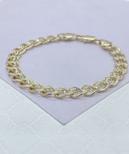 Load image into Gallery viewer, 18k Gold Filled Flat Wave Linked Chain Bracelet
