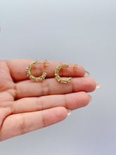 Load image into Gallery viewer, 18k Gold Filled Baguette Stone C-Hoop Earrings (20mm)
