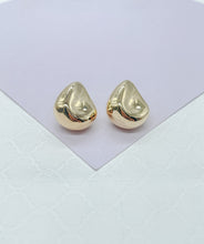 Load image into Gallery viewer, 18k Gold Filled Smooth Irregular Stone Shaped Stud Statment Earring, Studs Earring, Unique Earrings
