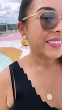 Load image into Gallery viewer, 18k Gold Filled Art Deco Plate Earrings: Handmade Dangle Earrings
