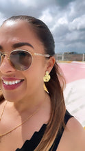 Load image into Gallery viewer, 18k Gold Filled Art Deco Earrings: Handmade Textured Dangle Earrings

