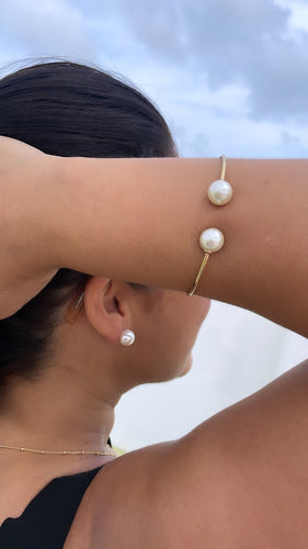 18k Goldfilled Minimalist Pearl Ball Ended Bangle, Gifts for her, Boho Jewlery, Dainty Bangles,