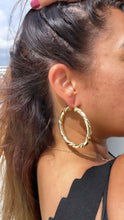 Load image into Gallery viewer, 18k Gold Filled Chunky Smooth Twisted and Textured Croissant Hoop Earrings, Available in 3 Sizes
