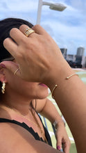 Load image into Gallery viewer, 18k Gold Filled Plain Dainty Cuff Bracelet With Tiny Balls as Ends
