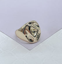 Load image into Gallery viewer, 18k GoldFilled Adjustable Oval Hammered Dome Ring, Boho Ring
