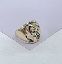 Load image into Gallery viewer, 18k GoldFilled Adjustable Oval Hammered Dome Ring, Boho Ring
