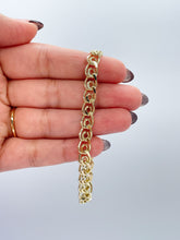 Load image into Gallery viewer, 18k Gold Filled Flat Wave Linked Chain Bracelet
