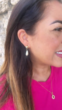 Load image into Gallery viewer, 18k Gold Filled Smooth Tear Drop Shapped Pearl Dangle Hoop Earrings
