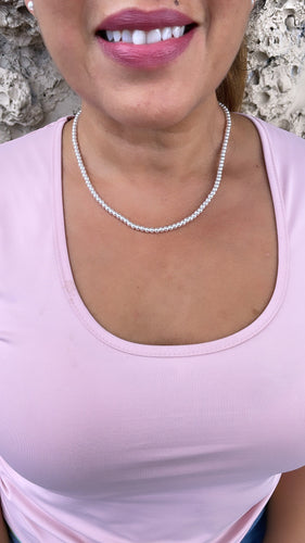 18k Gold Filled 4mm Faux Pearl Necklace Lariat