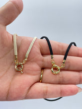 Load image into Gallery viewer, Faux Leather Choker Necklace with 18k Gold Filled 11mm Carabiner Clasp
