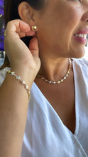 Load image into Gallery viewer, 18k Gold Filled Tri-Color Flower Necklace and Bracelet, Three Tone Jewlery
