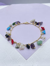 Load image into Gallery viewer, 18k Gold Filled Colorful Faux Natural Stones Charm Bracelet
