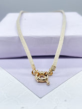 Load image into Gallery viewer, Faux Leather Choker Necklace with 18k Gold Filled 11mm Carabiner Clasp
