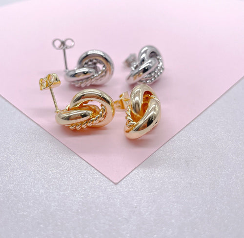 18k Gold Filled Chunky Link Stud Earrings With Twisted in-between Links, Minimalist Earring, Statement Earrings