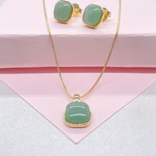 Load image into Gallery viewer, 18k Gold Filled Dainty Soft Round Sqaure Shaped Set, Available in 3 colors
