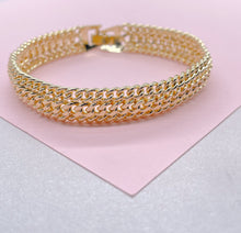 Load image into Gallery viewer, 18K GoldFilled Triple Cuban Link Bracelet
