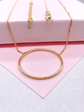 Load image into Gallery viewer, 18k Gold Filled Box Chain Featuring The Circle of Life Charm Pendant Necklace,
