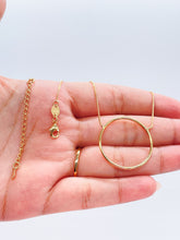 Load image into Gallery viewer, 18k Gold Filled Box Chain Featuring The Circle of Life Charm Pendant Necklace,
