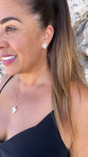 Load image into Gallery viewer, 18k Gold Filled Dainty Natural Stone Triangle Shaped Necklace and Stud Set
