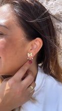 Load image into Gallery viewer, 18k Gold Filled Bow Stud Jacket Earring With Pearl Ends
