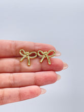 Load image into Gallery viewer, 18k Gold Filled Plain Smooth Bow Studs, Available in 2 Styles
