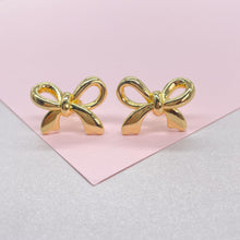 Load image into Gallery viewer, 18k Gold Filled Plain Smooth Bow Studs, Available in 2 Styles
