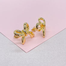 Load image into Gallery viewer, 18k Gold Filled Plain Smooth Bow Studs, Available in 2 Styles

