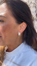 Load image into Gallery viewer, 18k Gold Filled Large Baguette Cut CZ Huggie Earring
