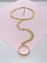 Load image into Gallery viewer, 18K Gold Filled Fish Tail Link Clone With smooth Band Adjustable Ring
