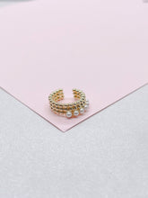 Load image into Gallery viewer, 18k Gold Filled Tiny Beaded Ear Cuffs and pearl
