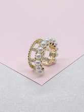 Load image into Gallery viewer, 18k Gold Filled Beaded Ear Cuffs and Pearl Gold Bead Styles
