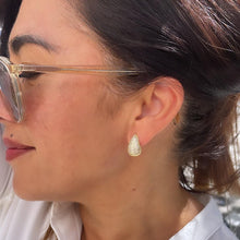 Load image into Gallery viewer, 18k Gold Filled Chunky Tear Drop Earring Covered in Pave CZ Stones, Available in 2 sizes
