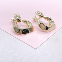 Load image into Gallery viewer, 18k Gold Filled Round Earrings: Boho Art Nouveau Statement Jewelry
