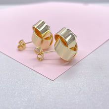 Load image into Gallery viewer, 18k Gold Filled XL Chunky Thick Plain knot Stud Earring, Dainty Jewlery, Minimalist, For Her
