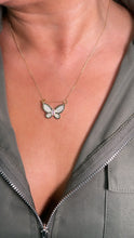 Load image into Gallery viewer, 18k Gold Filled Butterfly Charm with Baby Pink Micro Pave Zirconia Butterfly Pendant
