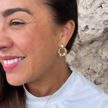 Load image into Gallery viewer, 18k Gold Filled Round Earrings: Boho Art Nouveau Statement Jewelry
