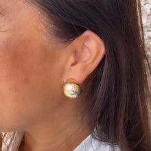 Load image into Gallery viewer, 18k Gold Filled Textured Concave Hoop Earrings, Minimalist Earrings, Statement Hoops, Boho Style
