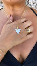 Load image into Gallery viewer, 18k Gold Filled Dainty Natural Stone Triangle Shaped Necklace and Stud Set
