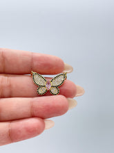 Load image into Gallery viewer, 18k Gold Filled Butterfly Charm with Baby Pink Micro Pave Zirconia Butterfly Pendant
