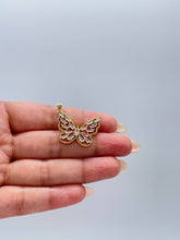 Load image into Gallery viewer, 18k Gold Filled Butterfly Charm with CZ Baguette &amp; Micro Pave Zirconia Butterfly Pendant
