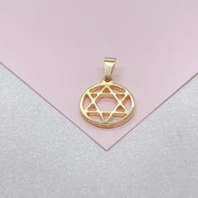 Load image into Gallery viewer, 18k Gold Filled Open Star of David Dainty Medallion
