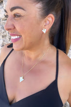 Load image into Gallery viewer, 18k Gold Filled Dainty Natural Stone Triangle Shaped Necklace and Stud Set
