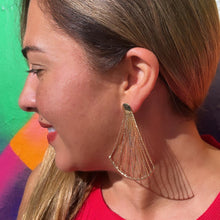 Load image into Gallery viewer, 18k Gold Filled Delicate, Fish Fin Like Earrings
