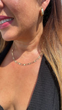 Load image into Gallery viewer, 18k Gold Filled Figaro Mariner Fusion Chain with Stamped Pattern
