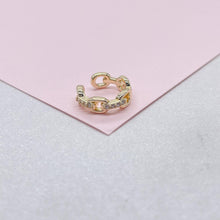 Load image into Gallery viewer, 18k Gold Filled Mini CZ Link Ear Cuff
