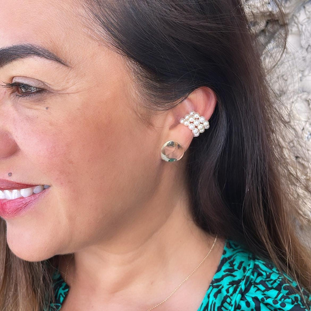 18k Gold Filled XL 3 Layered Pearl Cuff,