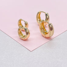 Load image into Gallery viewer, Tiny 18k Gold Filled Small Tear Drop Shape Huggie Clicker Earrings
