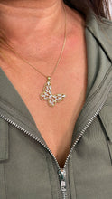 Load image into Gallery viewer, 18k Gold Filled Butterfly Charm with CZ Baguette &amp; Micro Pave Zirconia Butterfly Pendant
