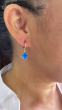 Load image into Gallery viewer, 18k Gold Filled Colorful Enamel Clover Flower Dangle Earrings
