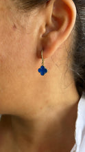 Load image into Gallery viewer, 18k Gold Filled Colorful Enamel Clover Flower Dangle Earrings

